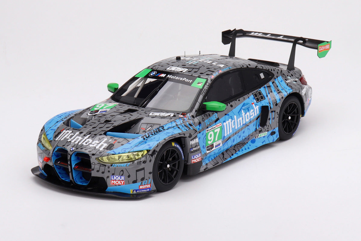 97 Turner Motorsport BMW M4 GT3 McIntosh Racecar 1:18 Scale Model 