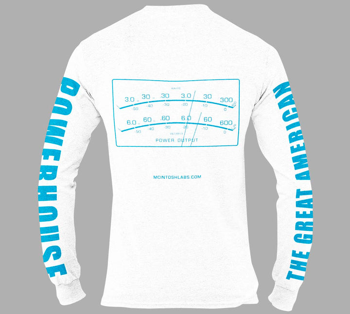 "THE GREAT AMERICAN POWERHOUSE" Long Sleeve T-shirt (white)