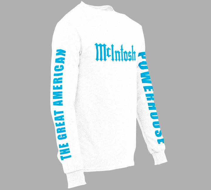 "THE GREAT AMERICAN POWERHOUSE" Long Sleeve T-shirt (white)
