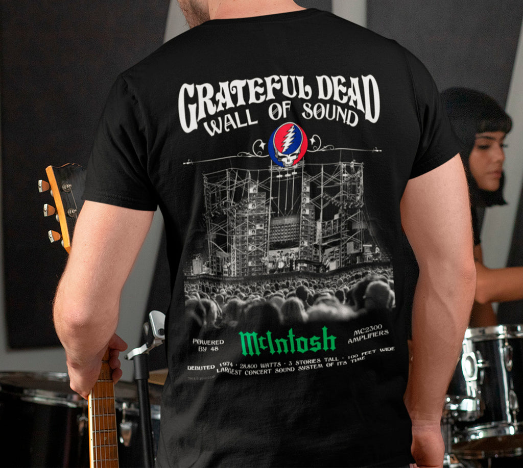 Grateful Dead Skull T-Shirt For Men - Licensed Rock Band Tee, 100% Cotton, Black, Short Sleeve (S-2XL)